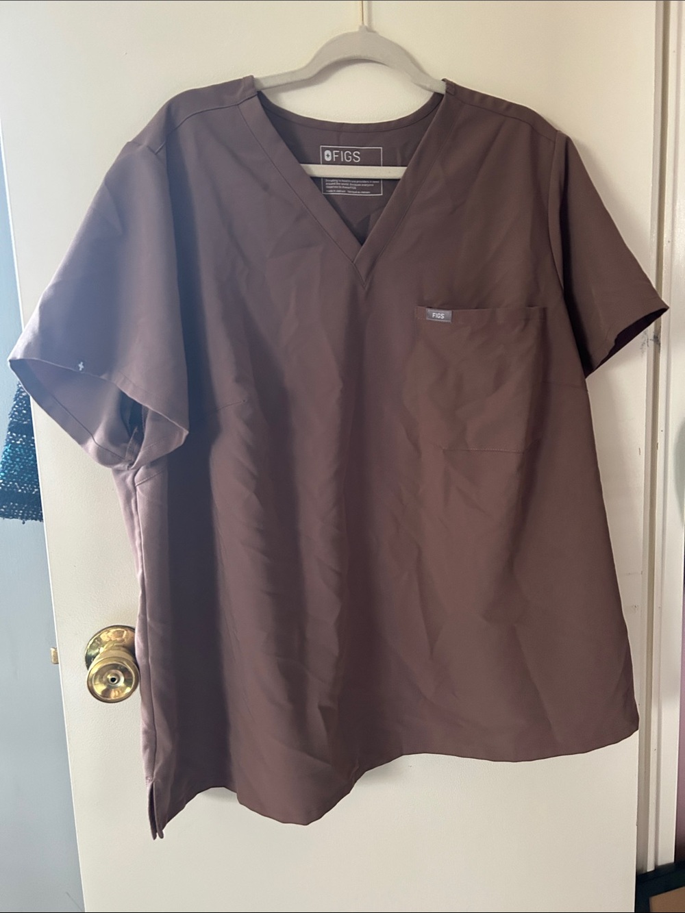Figs brown scrub top